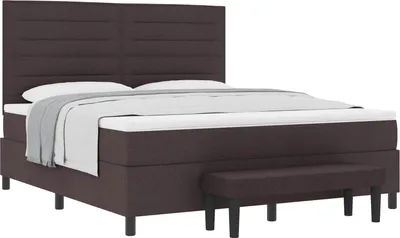 Obrázok produktu pre Posteľ s pružinovým rámom Tmavohnedá 180 x 200 cm látka