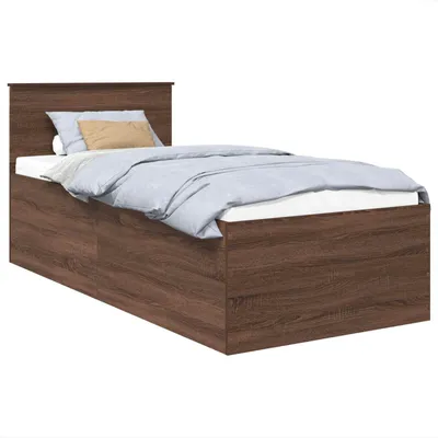 Produktbild von vidaXL Bettrahmen Braun Eichen-Optik 75 x 190 cm Holzwerkstoff