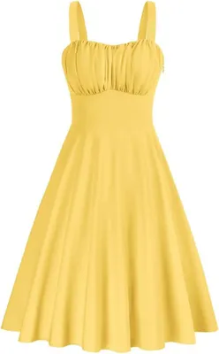 Imagen del producto de Vestido de verano, diseño elegante, cómodo, ligero, color amarillo