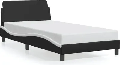 Produktbild von vidaXL Bettgestell "Dover" Schwarz und Weiß 100x200 cm Kunstleder