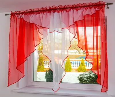 Obrázok produktu pre Hotová záclona Ženeva, 350x150, červená