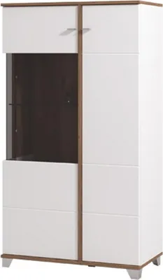 Produktbild von Dmora Vitrine Suello 79x40x143h cm Weiß, 4 Regalböden, Flügeltür