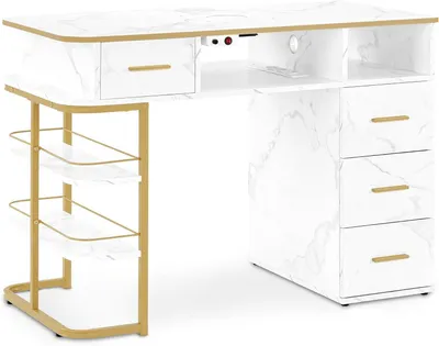 Imagen del producto de Mesa de manicura - Mesa para manicuras - Mesa para salones de uñas - Mesa de manicura - Mesa de belleza - Aspiradora integrada