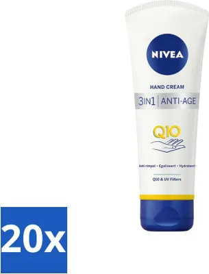 Produktbild von NIVEA - Handcreme - 3-in-1 Q10 Anti-Aging - Anti-Falten - Gleicht aus - Spendet Feuchtigkeit - 100 ml - Vorteilspack - 20 Stücke
