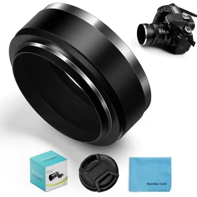 Zdjęcie produktu dla Metalowa osłona obiektywu Fotover 55 mm z pokrywką obiektywu i ściereczką do czyszczenia