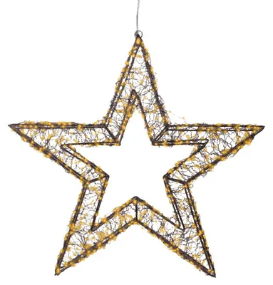 Productafbeelding van Classic warm 720 Micro-LED verlichte ster frame zwart dia 58 cm Lumineo