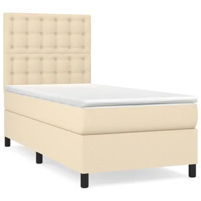Produktbild von Boxspringbett mit Matratze Creme 100x200 cm Stoff