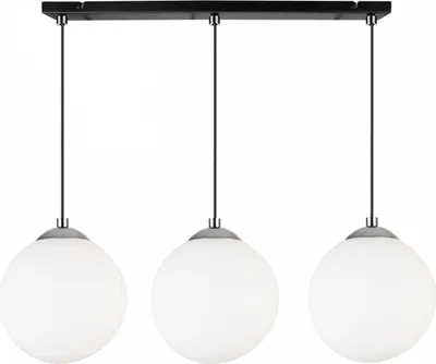 Produktbild von Florence Lampenschirm Hängelampe Hängeleuchte - Deckenlampe Industrial für Wohnzimmer Schlafzimmer und Esszimmer - Pendelleuchte Glas mit Metall - 3-Flammig - Chrom