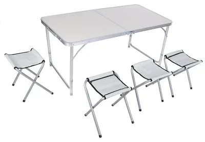Productafbeelding van Opvouwbare Campingtafel met Draagbare Stoelen Set
