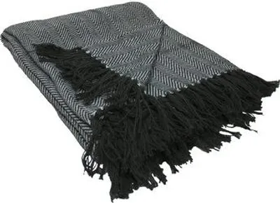 Zdjęcie produktu dla Dekoracyjny szal/koc, nowoczesny wygląd, z frędzlami, 170x130 cm