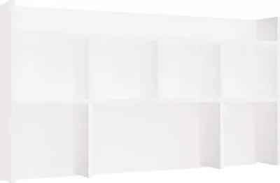 Produktbild von Schreibtisch ab 130 cm – Praktische Schreibtischverlängerung mit 5 Ablagen | Farbe: Mattweiß
