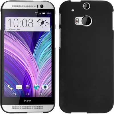 Produktbild von PhoneNatic Case kompatibel mit HTC One M8 - Hülle schwarz gummiert Hard-case Cover