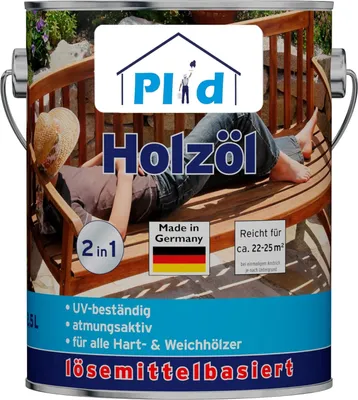 Produktbild von Plid Holzöl 2,5 Douglasie - für ca. 25m² / Holzschutz Imprägnier Pflegeöl Gartenmöbel