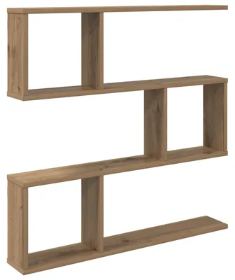 Image de vidaXL Étagère murale en bois imitation chêne artisanal, 80 x 12 x 79,5 cm