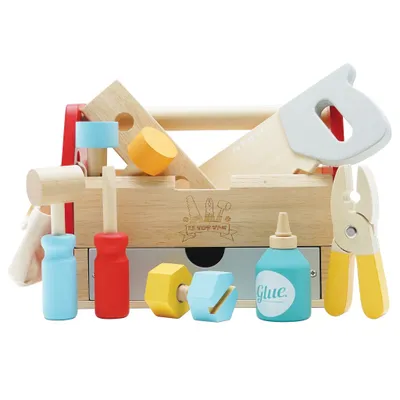 Produktbild von Le Toy Van – Personalisierbar Pädagogisches Baustelle-Spielset aus Holz Werkzeugkiste für Rollenspiel ab 3 Jahren: Ohne Name
