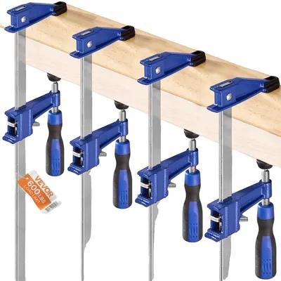 Immagine prodotto di Morsetti a barra VEVOR per la lavorazione del legno 4 pz. apertura 914 mm, morsetto a F bloccabile con limite di carico di 272 kg, profondità 63,5 mm, ghisa e Acciaio al carbonio, facile da usare, lavorazione del metallo