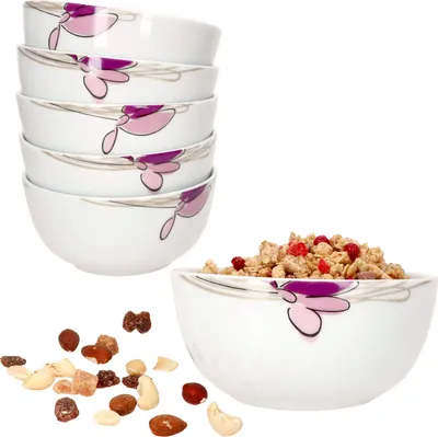Obrázek produktu pro 6x Viola miska na cereálie Ø14,2cm 480ml porcelánová miska na dezerty pro 6 osob Miska