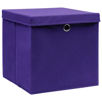 Produktbild von vidaXL Aufbewahrungsboxen mit Deckeln 10 Stk. 28x28x28 cm Lila