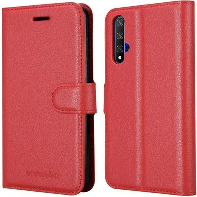 Produktbild von Cadorabo Hülle für Honor 20 / 20S / Huawei NOVA 5T Schutz Hülle in Rot Handyhülle Etui Case Cover Magnetverschluss