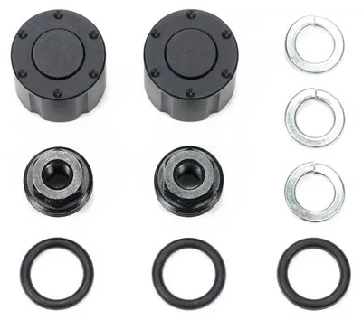 Produktbild von 1:14 Radnaben-Set HA schwarz für Modellbau LKW (2 Stück)