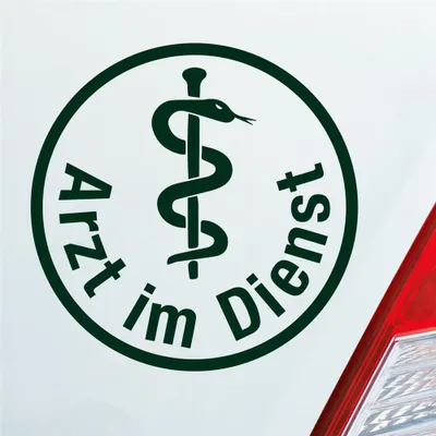 Produktbild von Auto Aufkleber Arzt im Dienst Medizin Rettungsgasse KFZ 10x10 cm Dunkelgrün Sticker Heckscheibenaufkleber