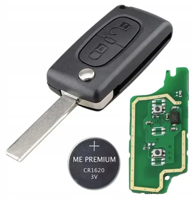 Produktbild von Kompletter Techstar-Autoschlüssel mit 2 Tasten, Schlüsselblatt 407, ID46-Chip und 433 MHz – kompatibel mit Peugeot 2006–2011, Citroën