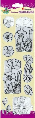 Image de Autocollants transparents en feuilles de fleurs argentées