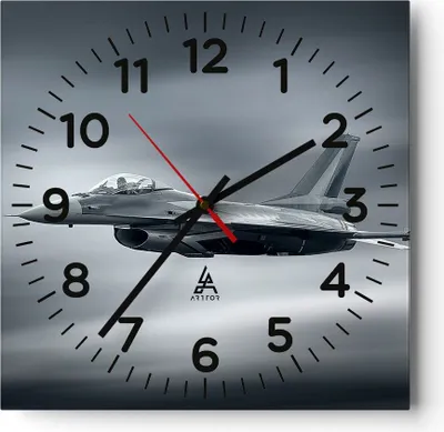 Produktbild von Wanduhr - Quadrat - Glasuhr - Flugzeug Himmel Flug - 40x40cm - Schleichendes Uhrwerk - Lautlos - zum Aufhängen bereit - Dekoration Modern - Wanddekoration aus Glas - C4AC40x40-3415