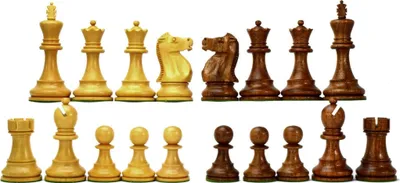 Produktbild von ROOGU Fischer-Spassky Schach WM 1972 Schachfiguren KH 3.75" Akazienholz Indien