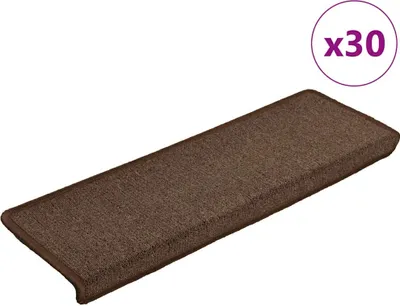 Obrázok produktu pre Schodové rohože 30 ks 65x21x4 cm kávovohnedé s obdĺžnikovým okrajom