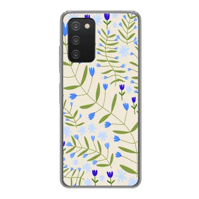 Produktbild von MuchoWow® Handyhülle Schutzhülle Hülle für Samsung galaxy a73 Blume - Blätter - Blau Silikon Softcase Handy Hülle - Handyhülle