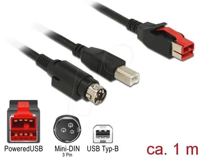 Produktbild von DeLOCK 85487, 1 m, USB B, USB 2.0, 0,48 Gbit/s, Schwarz