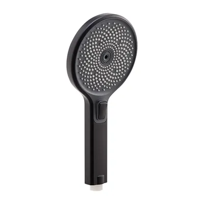 Produktbild von SCHÖNER WOHNEN-Kollektion Handbrause BIELLA, Mattschwarz, wassersparender Duschkopf rund, Duschbrause mit 3 Strahlarten