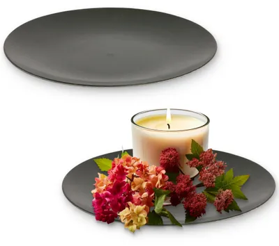Immagine prodotto di Set di 2 piatti decorativi da 28 cm in nero per interni ed esterni