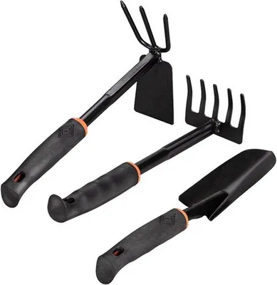 Produktbild von Gartenschaufel - Gartenwerkzeug - 3-teiliges Schaufelset - Gartenwerkzeug-Set - Robuste Schaufel - Harke und Schaufel mit ergonomischen Griffen für Pflanzen – zum Jäten und Graben