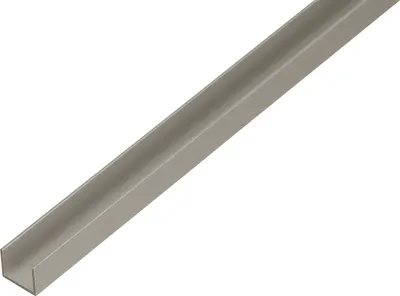 Zdjęcie produktu dla Alberts 499174 Profil U, specjalnie do płyt wiórowych o grubości 19 mm, aluminiowy, anodowany na srebrno, 1000 x 22 x 15 mm, zestaw 3 szt