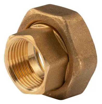 Produktbild von Messing Gewinde-Fitting Schaft flachdichtend mit Kappe für Rundelemente + Dichtung 1"IG (DN 25) - 1 1/2"IG (DN 40) - schwere Ausführung