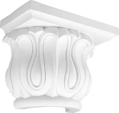 Image de Chapiteau pour demi-colonnes | surface apprêtée | antichoc | classique | baroque | élément décoratif | stuc | blanc |Polyuréthane| N1018-3H | douille 230 mm