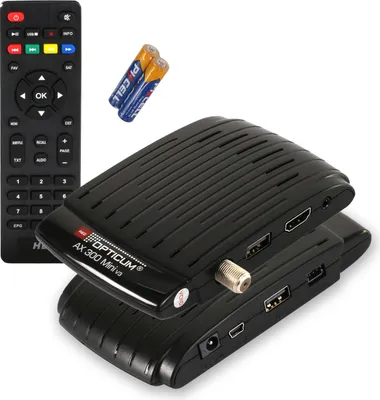 Produktbild von RED OPTICUM AX 300 mini V3 Sat Receiver I Digitaler Satelliten-Receiver HD - externer IR Sensor mit LED Display - HDMI - 2x USB I 12V Netzteil ideal für Camping I Receiver für Satellitenschüssel