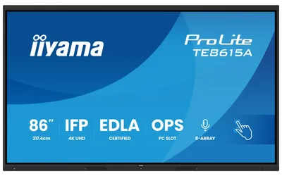 Image de IIYAMA 217.4cm(86") TE8615A-B1AG 16:9 M-Touch 2xHDMI+2xUSB-C (Speditionsversand)