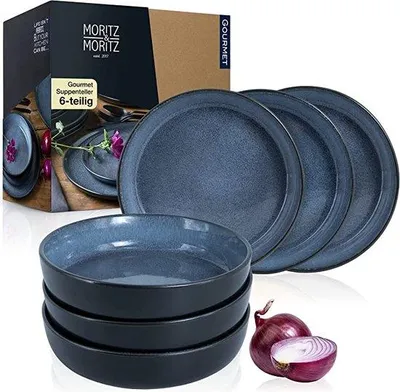 Produktbild von Famanu Servierschalen Set mit Suppentellern - Blau