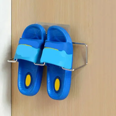 Image de Rangement mural pour chaussures en acier inoxydable avec crochet pour salle de bain et cuisine