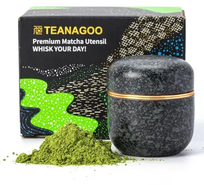 Immagine prodotto di Contenitore in Vetroceramica antracite per matcha, capacità 2,8 oz, portatile e con doppia chiusura