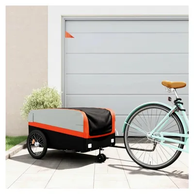 Produktbild von Fahrradanhänger Schwarz und Orange 45 kg Eisen