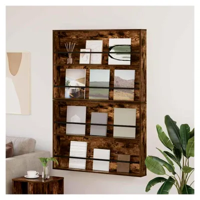 Produktbild von Wandregal für Zeitschriften - Geräucherte Eiche, Holzwerkstoff, 100 x 12 x 70 cm