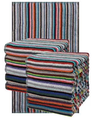 Produktbild von Betz 12er Set Küchentücher Geschirrtuch Handtuch 100% Baumwolle HELGOLAND Größe 50 x 90 cm Grubentuch Küchentuch Allzwecktuch Streifen bunt