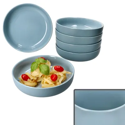 Produktbild von Ritzenhoff 6x Jasper Suppenteller 610ml Graublau Steingut 6 Pers. tiefe Teller