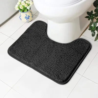 Produktbild von Saugfähige Toilettematte – Rutschfeste, extra weiche Badematte – Flauschige Toilettenteppich aus Mikrofaser – Maschinenwaschbar