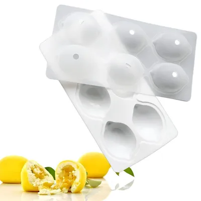 Immagine prodotto di Stampo in silicone per mousse a forma di limone, con 6 cavità, resistente al calore da -40°C a 230°C