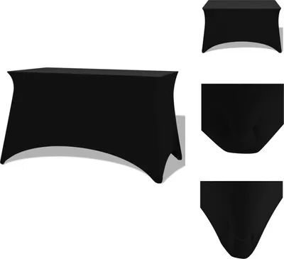 Immagine prodotto di vidaXL Copritavolo elastico 2 pezzi 183 x 76 x 74 cm nero - Coperture